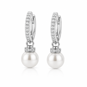 Kolczyki Pearl Harmony Silver z perłą wykonane z rodowanego srebra 925