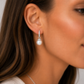 Kolczyki Pearl Harmony Silver rodowane srebro 925 z perłą