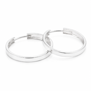 Aveline – kolczyki koła srebrne 925 25 mm na białym tle