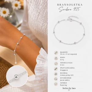 Celeste Silver – bransoletka srebrna 925 z kuleczkami