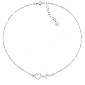 Heartbeat Silver – naszyjnik srebrny 925 z sercem i linią życia