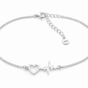 Heartbeat Silver – bransoletka srebrna 925 z sercem i linią życia