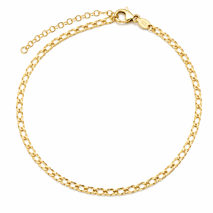 Pozłacana bransoletka na kostkę Anklet Romb Gold ze srebra 925