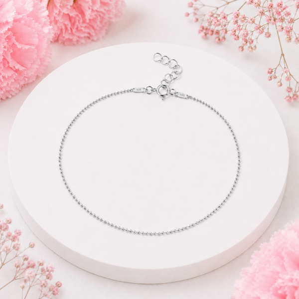 Minimalistyczna srebrna anklet ze srebra 925